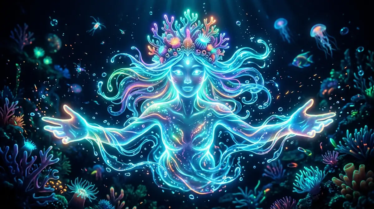 Bioluminescent deep sea environment